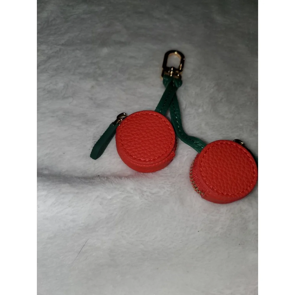 Cherry Red & Green Key Holder, and bag charm